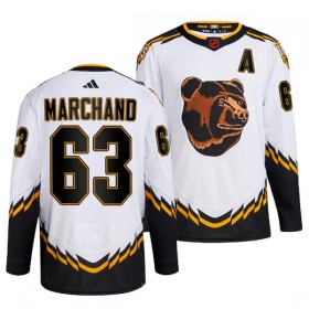 Män Ishockey Boston Bruins tröja Brad Marchand 63 Adidas 2022-23 Vit Reverse Retro 2.0 Authentic